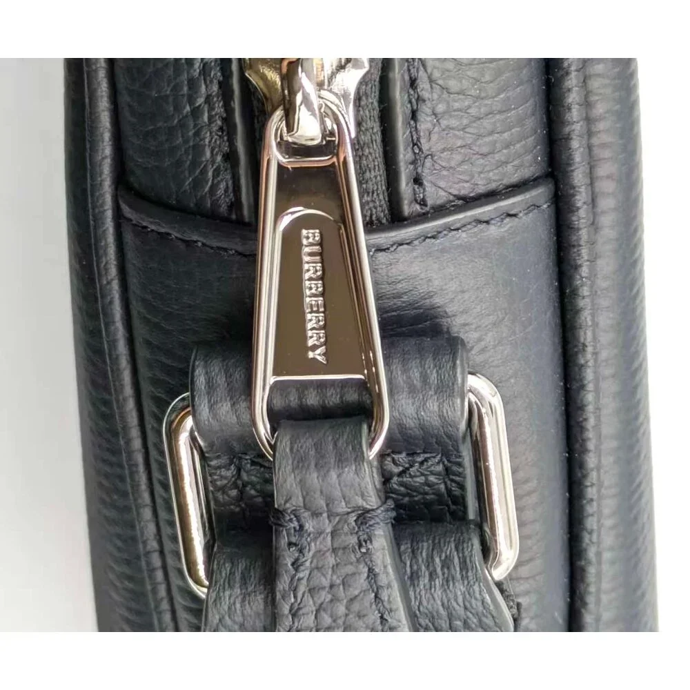 Burberry Paddy Logo-plated Grainy Leather Vertical Camera Bag Dark Navy 8084616